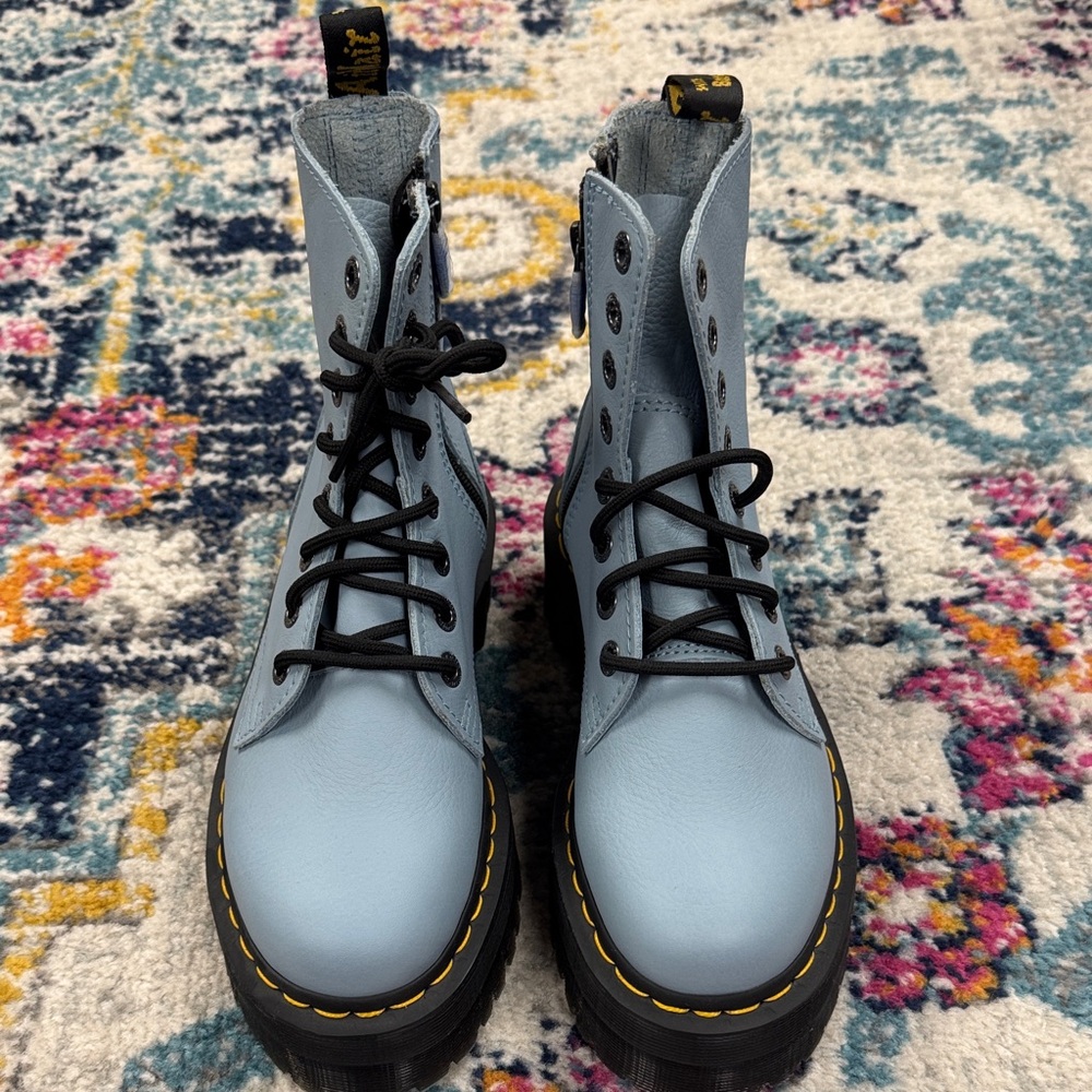 Dr. Martens Light Blue Platform Boots
